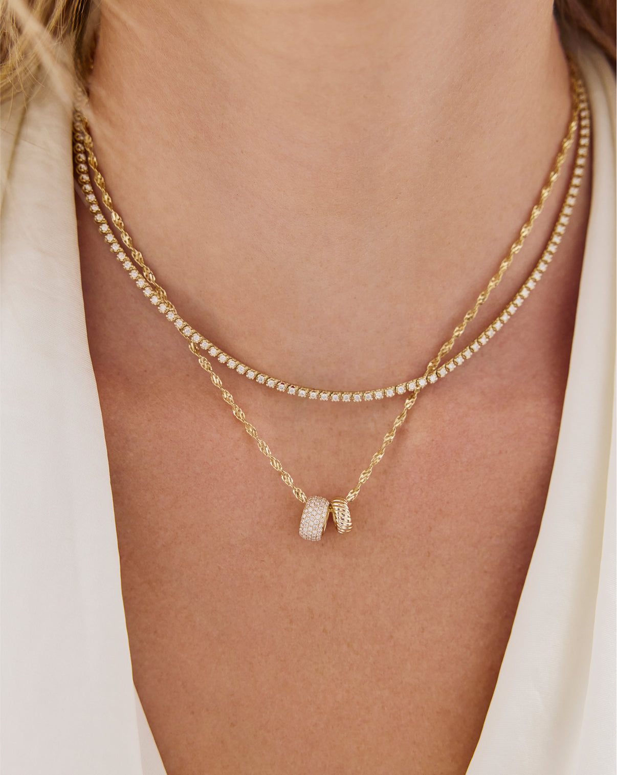 Textured Bead Charm side profile highlighting dimensional surface texture and gold finish
