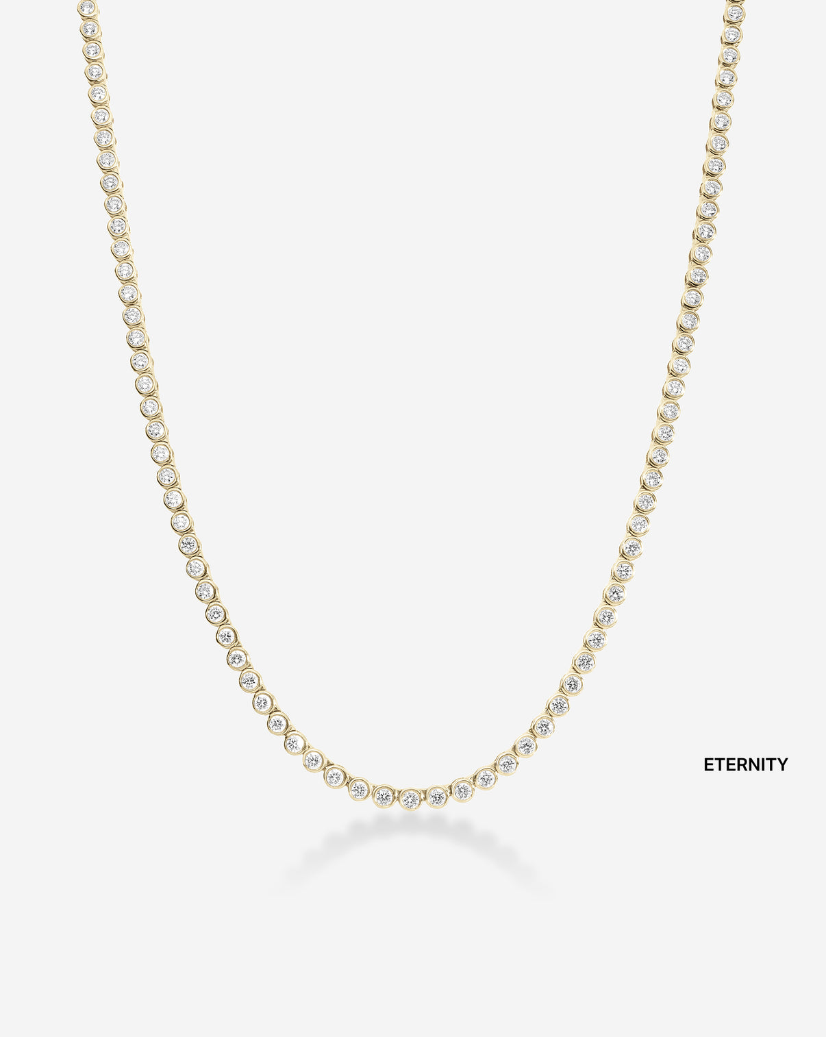 ghost image of bezel tennis necklace eternity in yellow