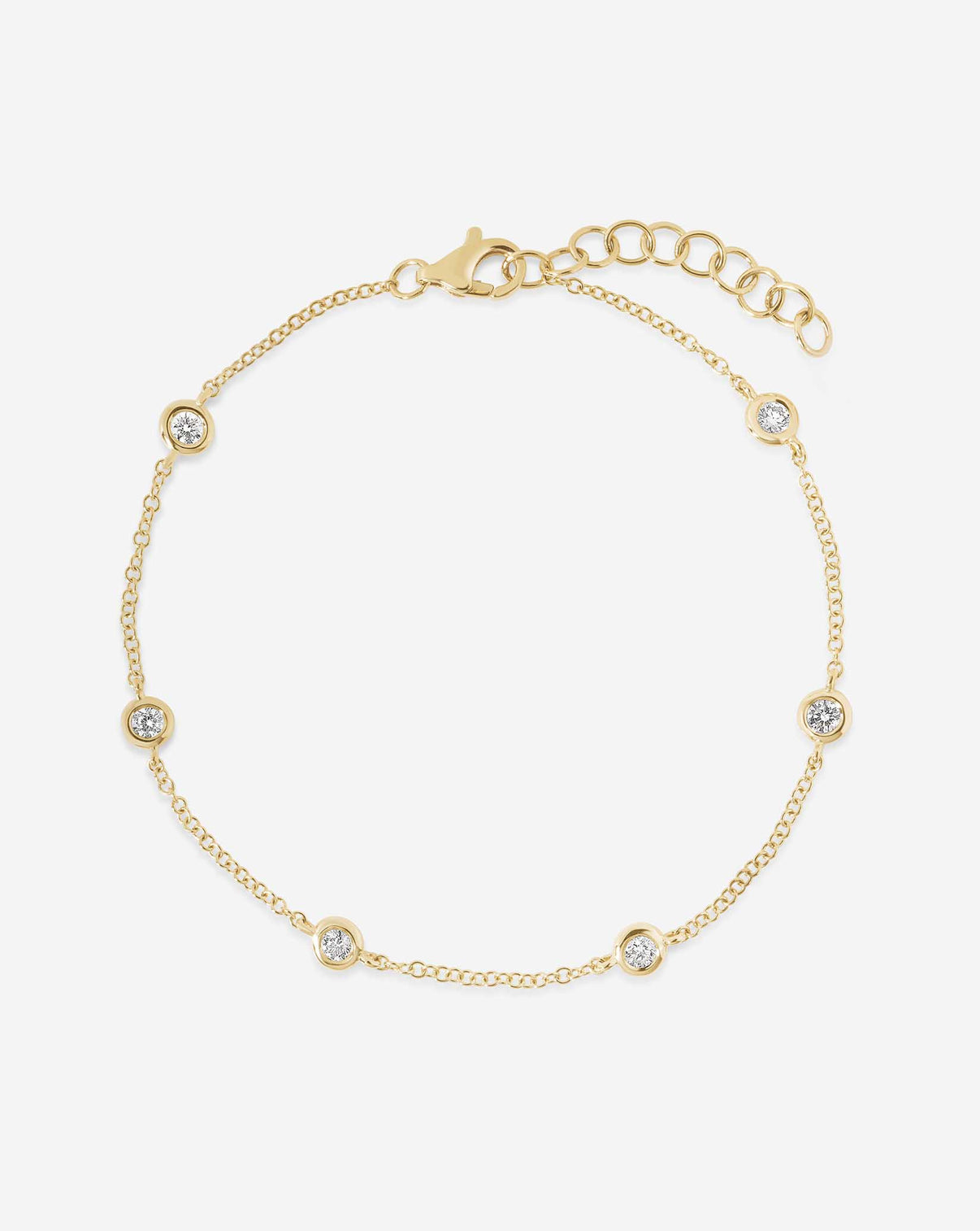 Ring Concierge Bracelets 14k Yellow Gold / Large Diamond Bezel-Set Station Bracelet GLOBAL