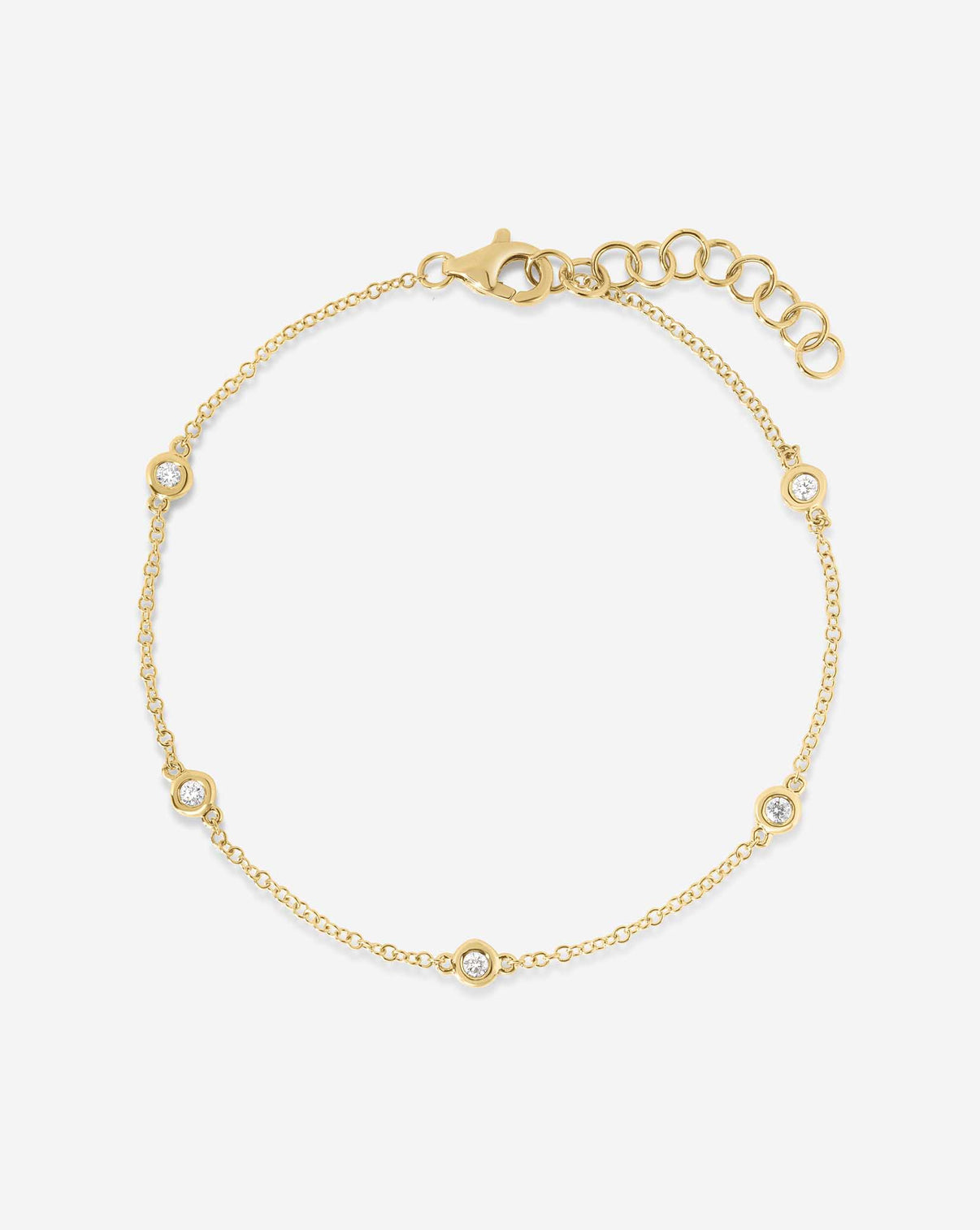 Ring Concierge Bracelets 14k Yellow Gold / Petite Diamond Bezel-Set Station Bracelet PETITE