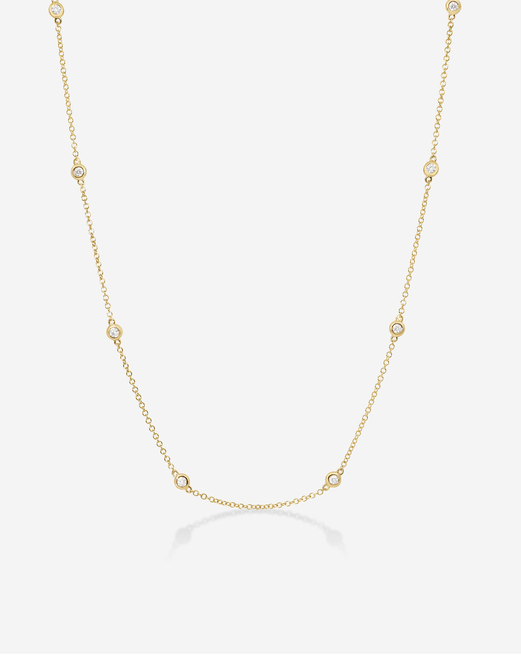 Ring Concierge 14k Yellow Gold Diamond Bezel Station Necklace 
