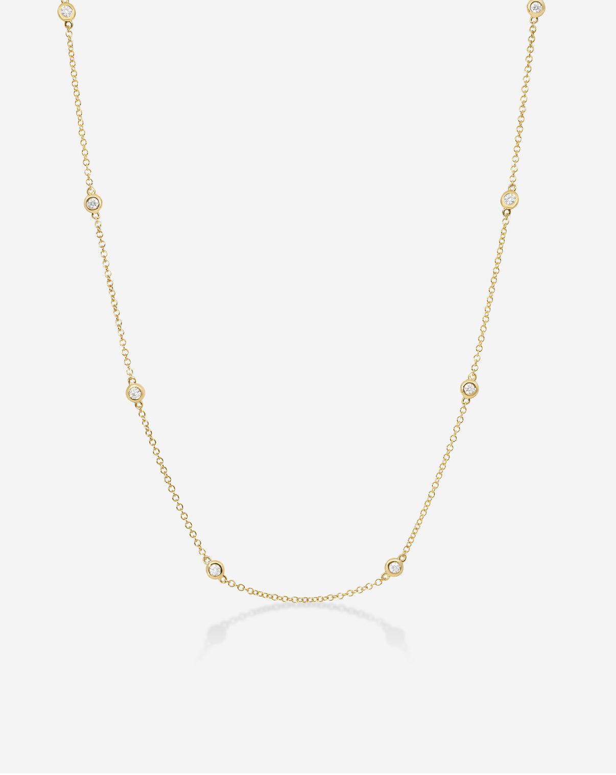Ring Concierge 14k Yellow Gold Diamond Bezel Station Necklace 