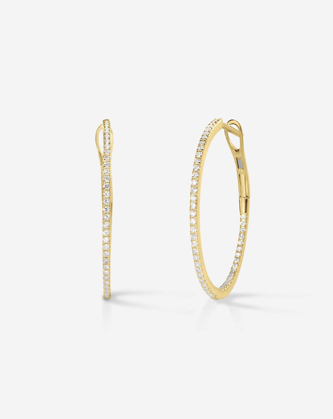Ring Concierge Earrings 14k Yellow Gold Medium Diamond Hoops
