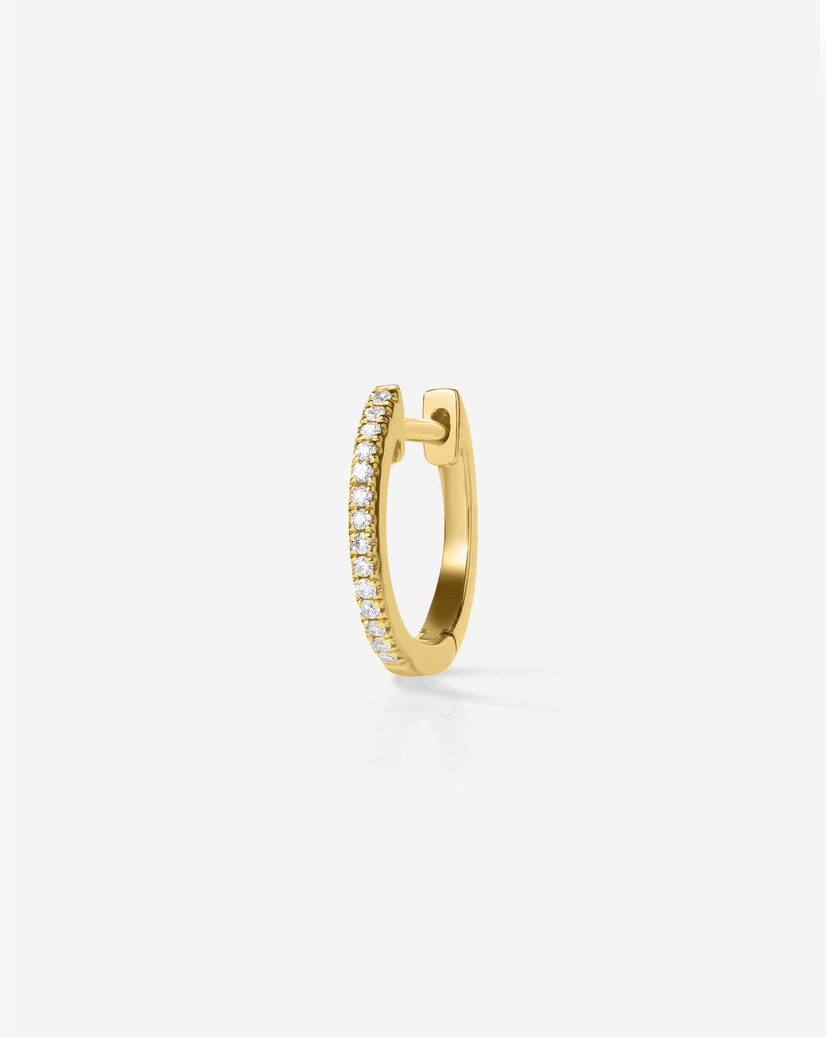 Single Ring Concierge Diamond Huggie Earring 14k Yellow Gold