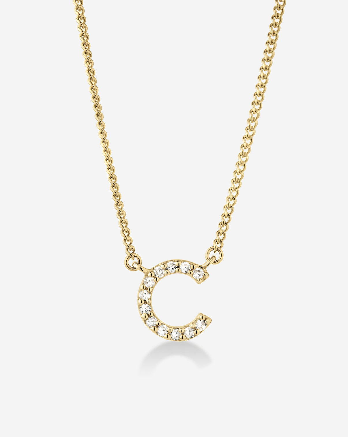Diamond Initial Necklace in gold with sparkling diamonds - Ring Concierge luxury jewelry