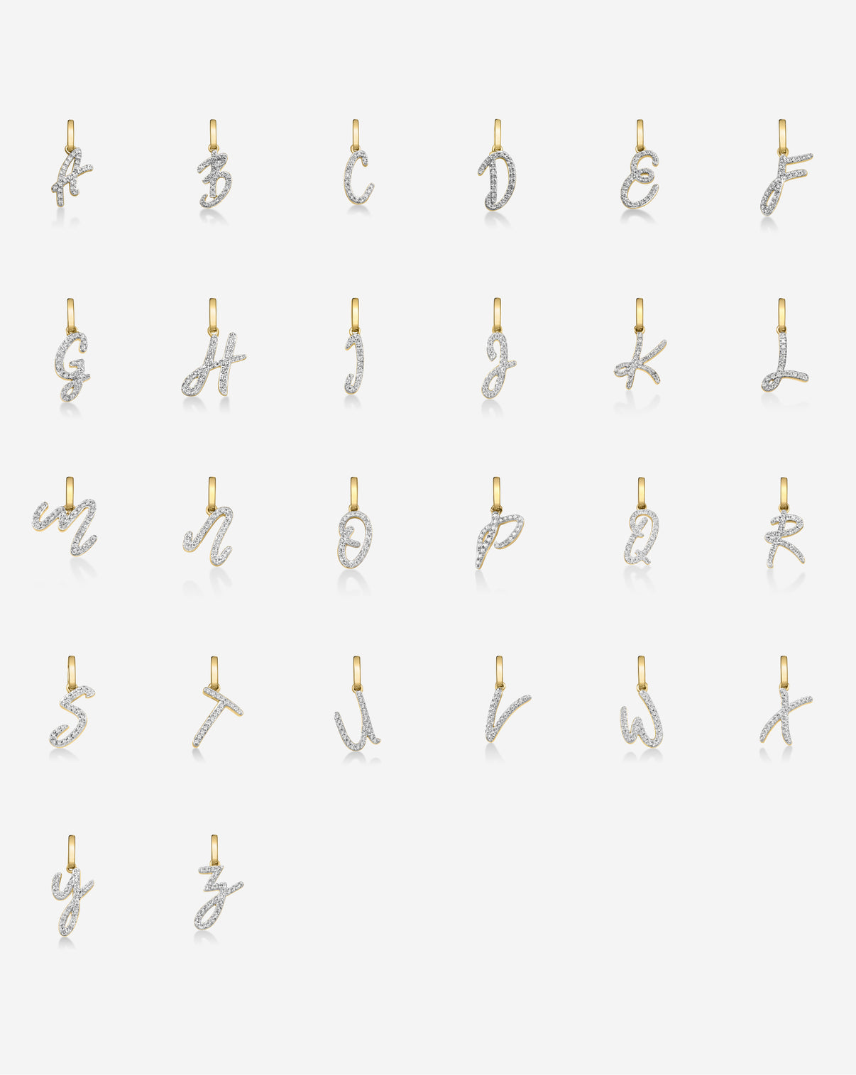 14k yellow gold composite of all initials
