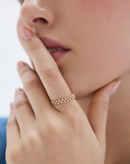Ring Concierge Diamond Station Double Row Ring - luxurious fine jewelry featuring dual diamond rows