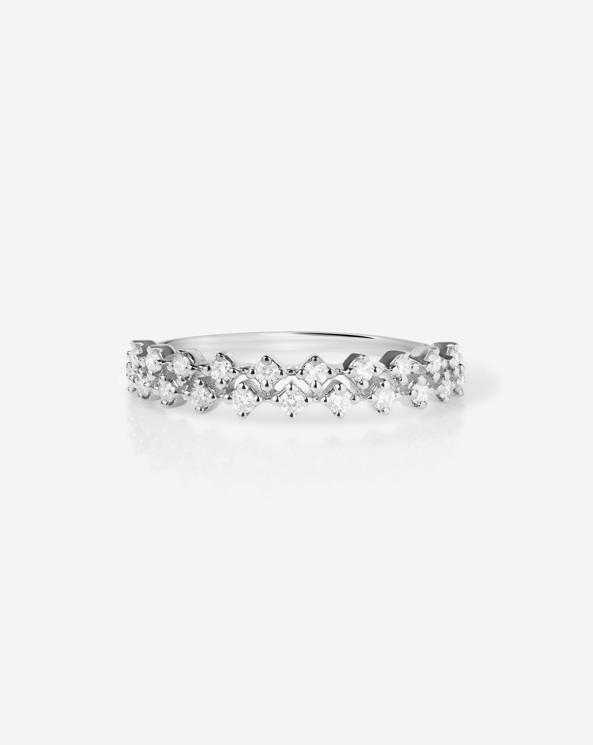 Ring Concierge Diamond Station Double Row Ring in 14k white Gold