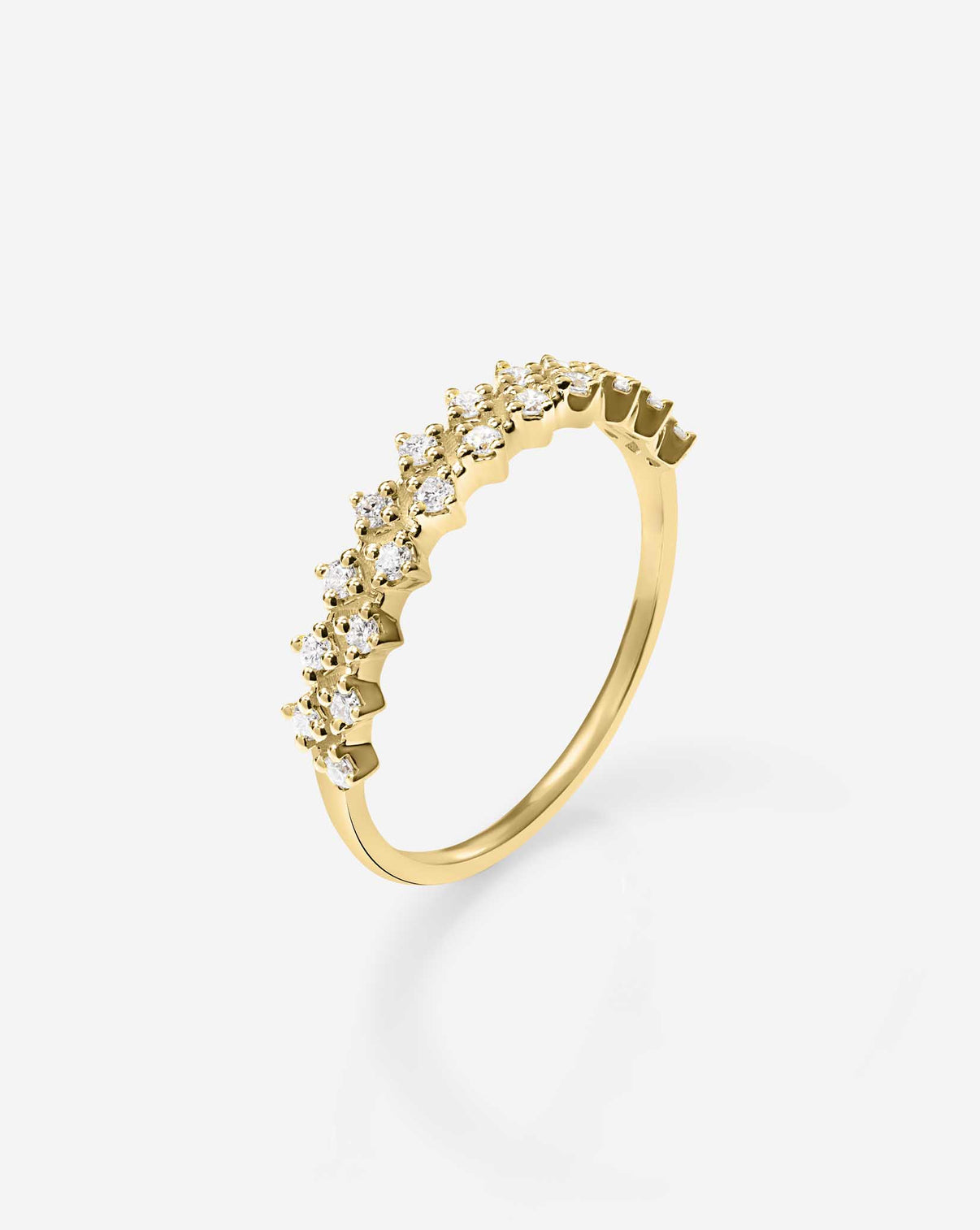 Ring Concierge Diamond Station Double Row Ring in 14k Yellow Gold side view