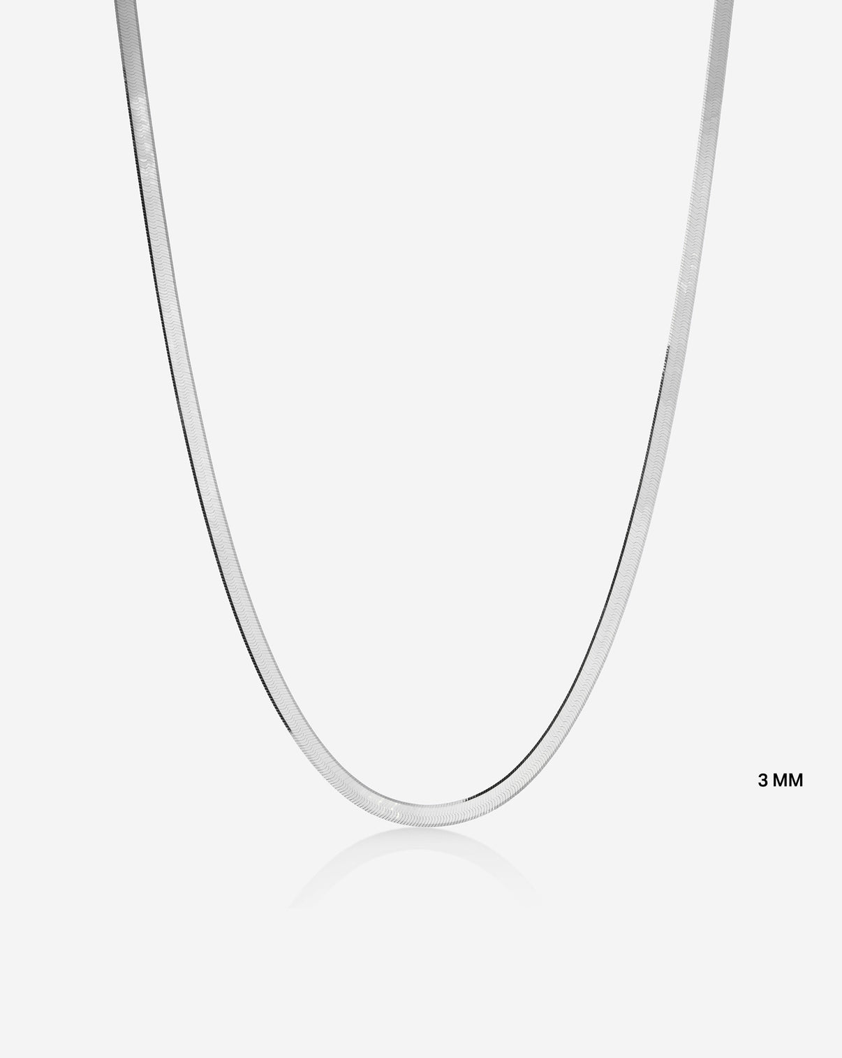 Herringbone chain necklace in 14k white gold