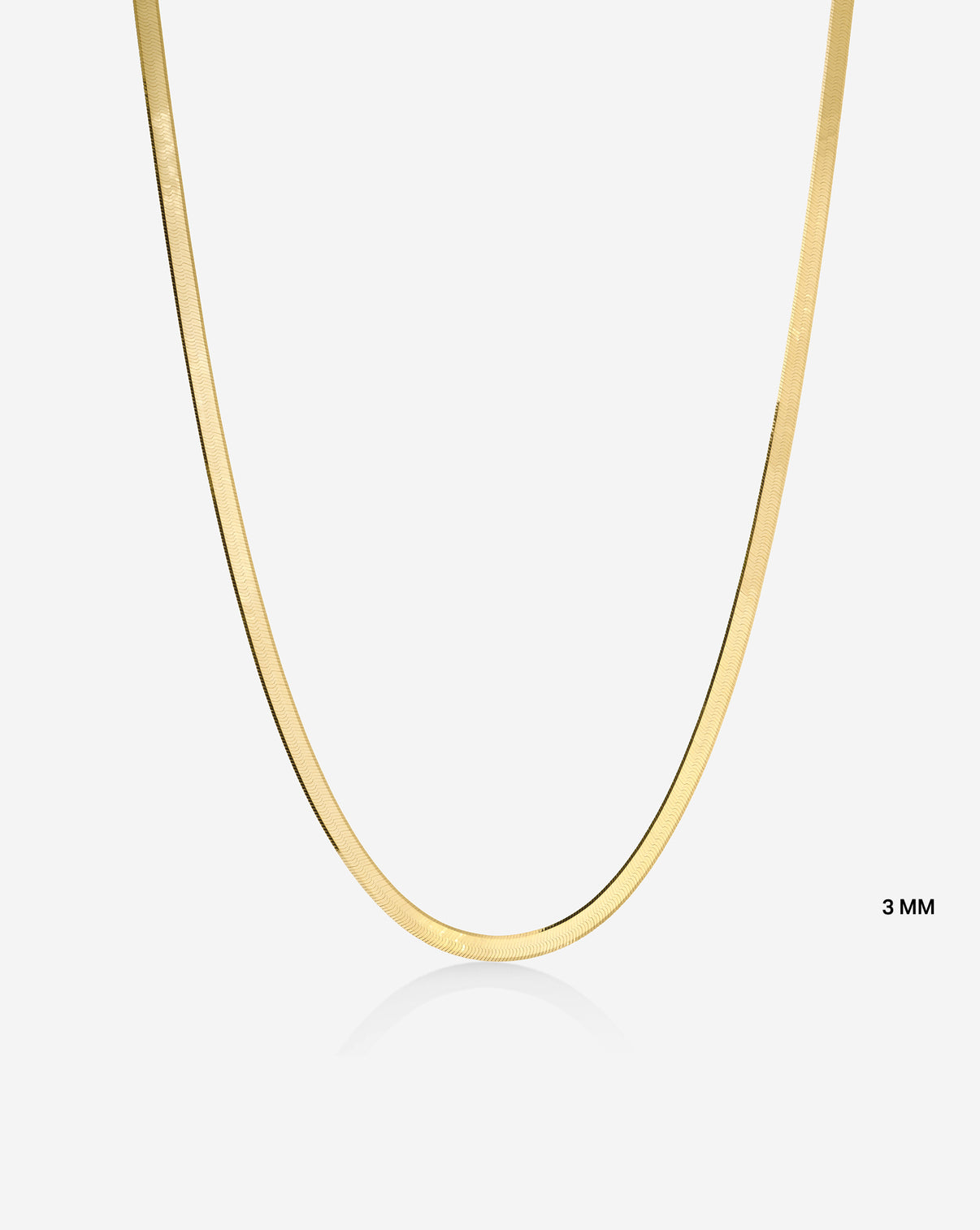 Herringbone chain necklace 14k yellow gold 3 MM