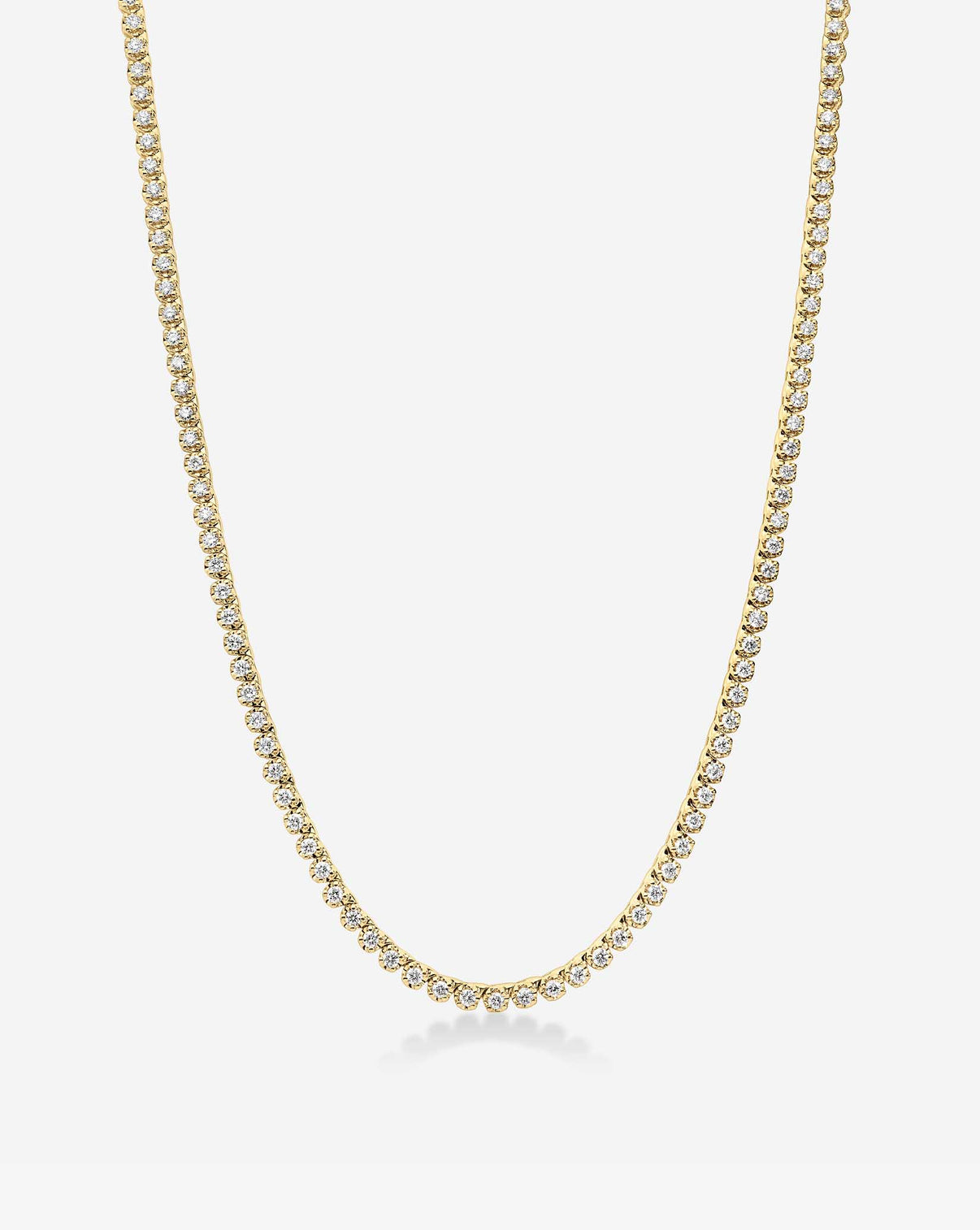 Ring Concierge Eternity Mini Diamond Tennis Necklace 14k Yellow Gold 