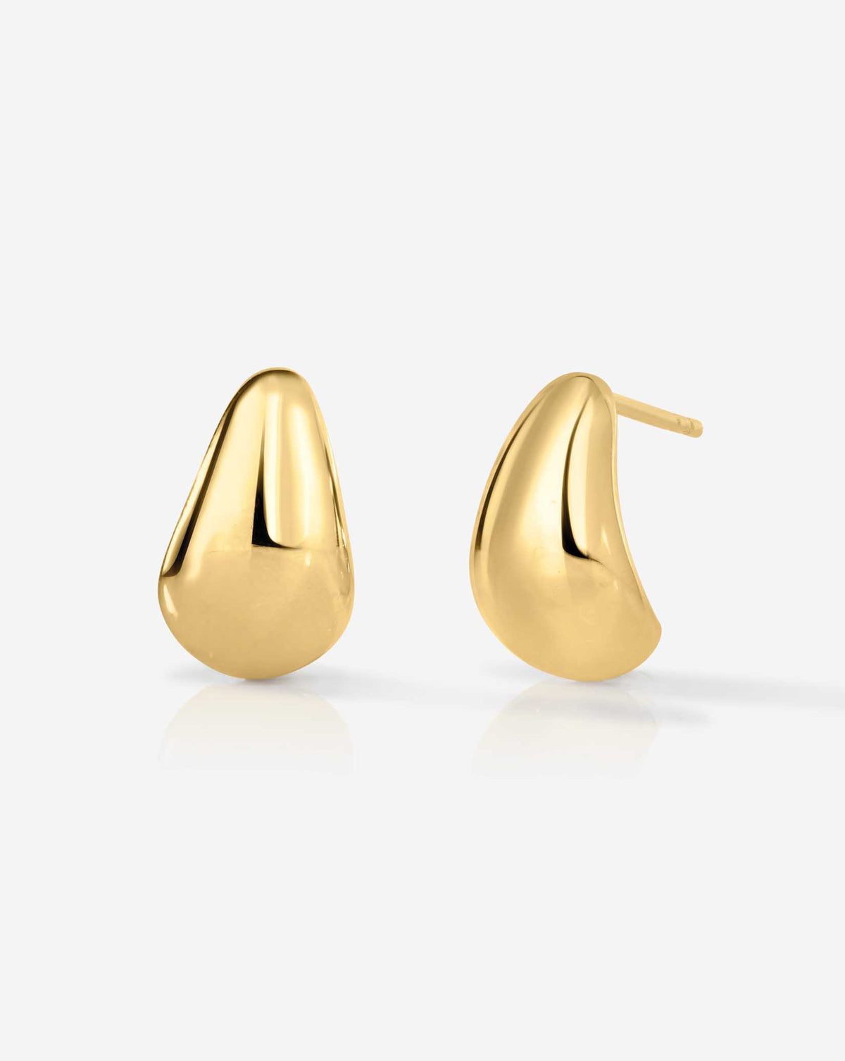 Mini Gold Cloud Earrings in 14k gold, angled view showcasing organic cloud shape