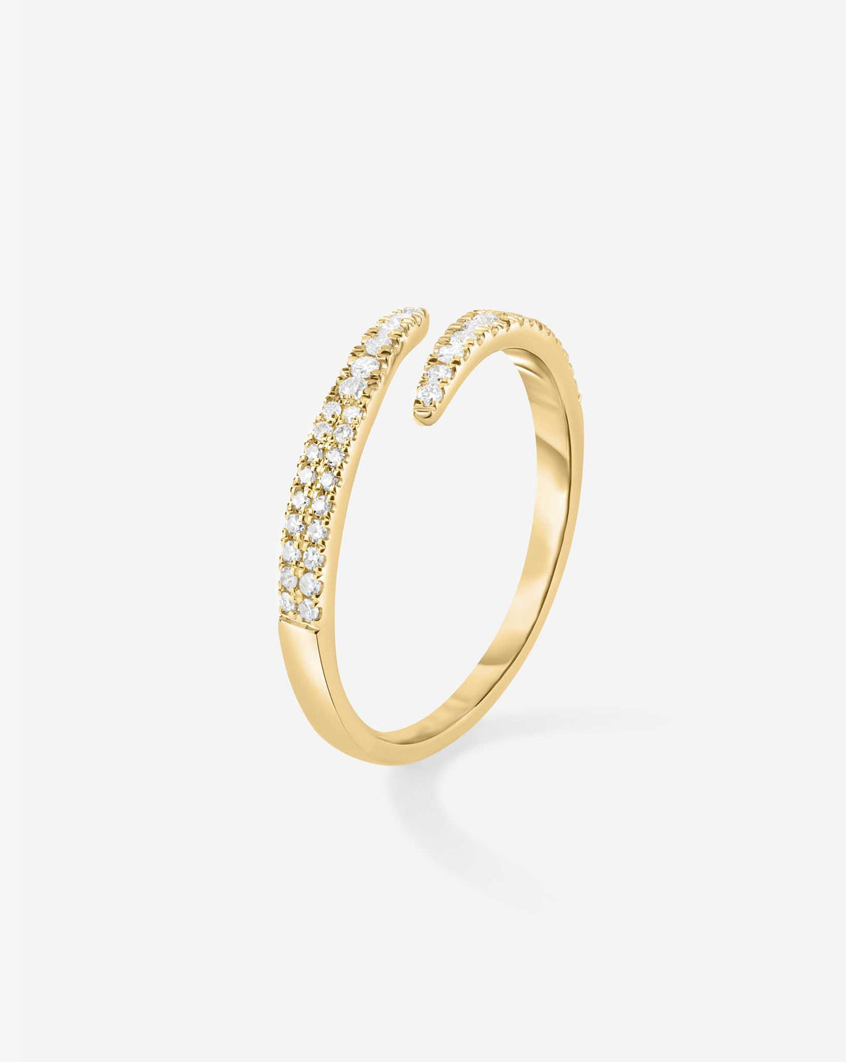 Ring Concierge Open Diamond Wrap Ring in 14k Yellow Gold featuring curved diamond band