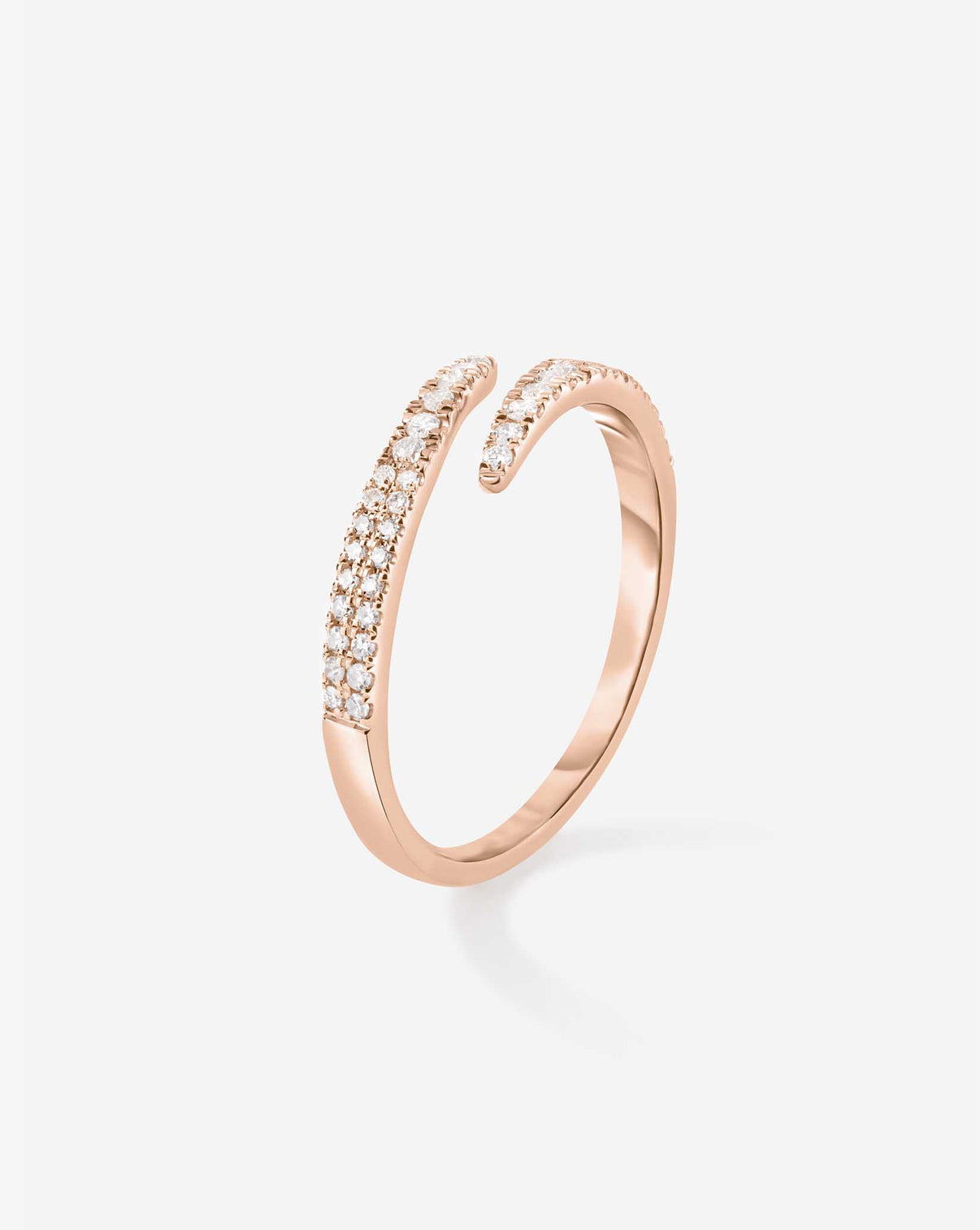 Ring Concierge Open Diamond Wrap Ring in 14k Rose Gold featuring curved diamond band