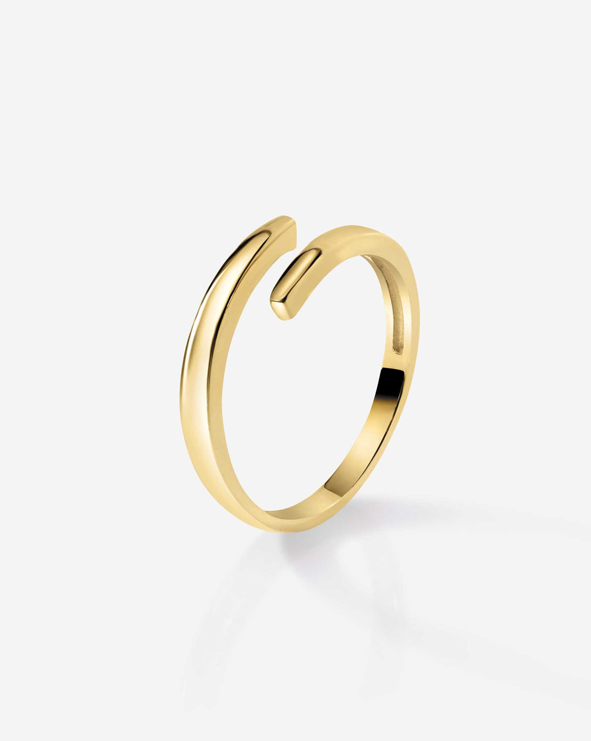 side view of Open Gold Wrap Ring in 14K Yellow Gold