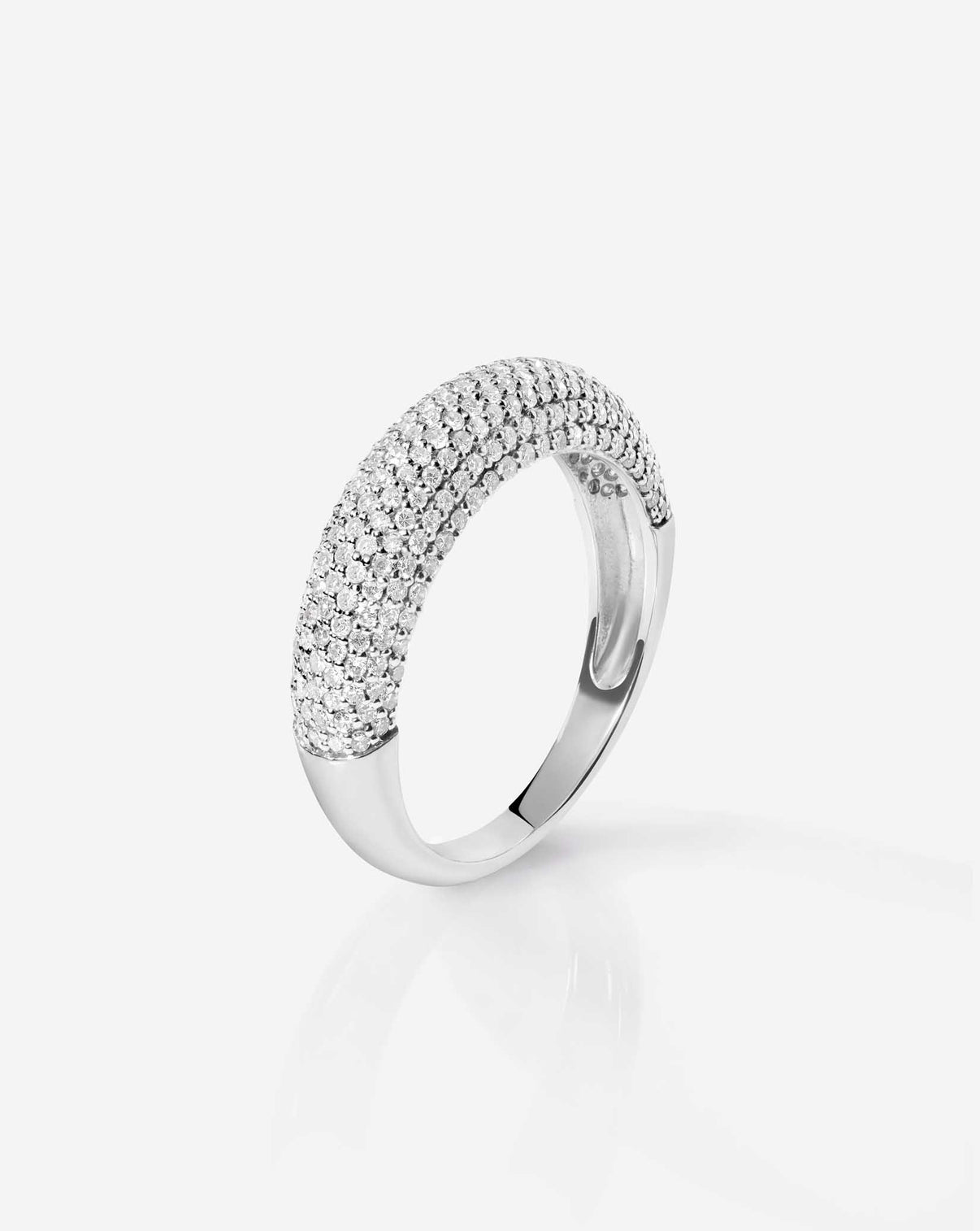 Ring Concierge Pavé Diamond Cloud Ring in 14k white gold side view