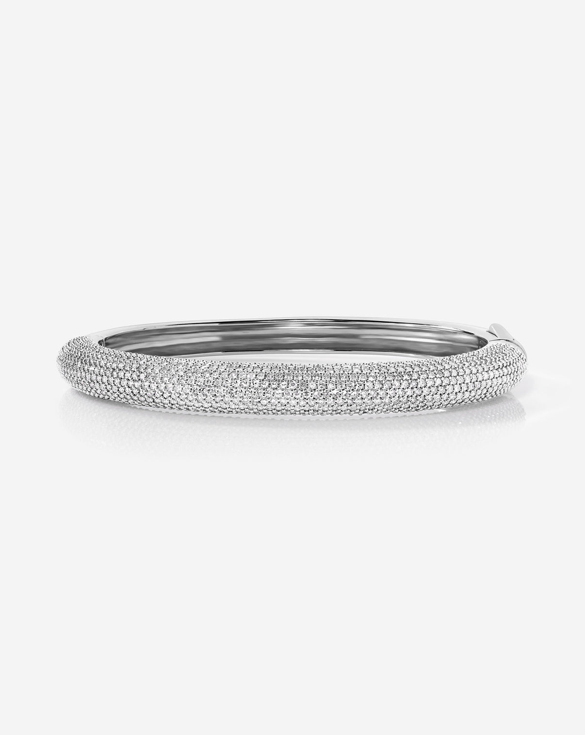 Pavé Diamond Stackable Gold Cloud Bangle- Classic product still in White Gold