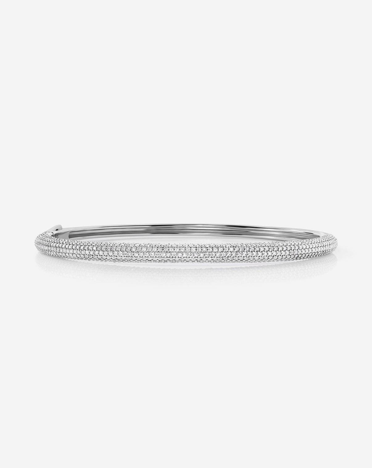 Pavé Diamond Stackable Gold Cloud Bangle- Slim in White Gold product still slim - 14K white gold