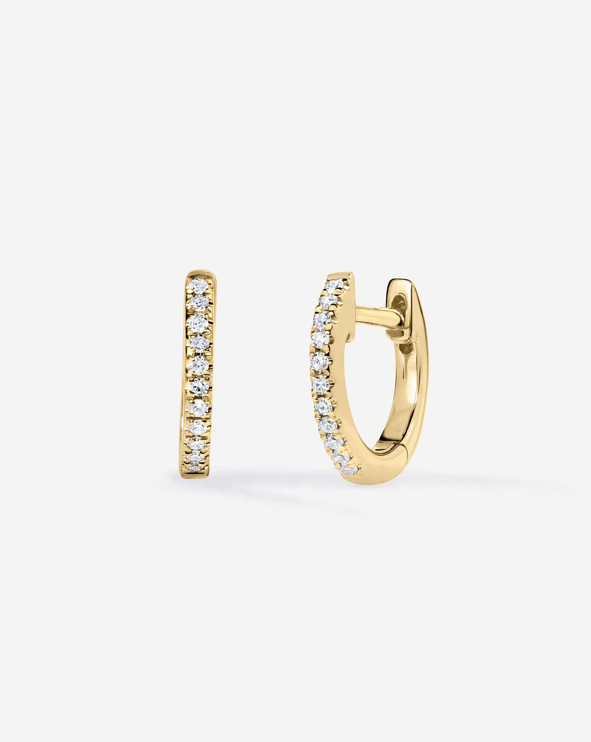 Ring Concierge Petite Diamond Huggies Earrings 14K Yellow Gold 