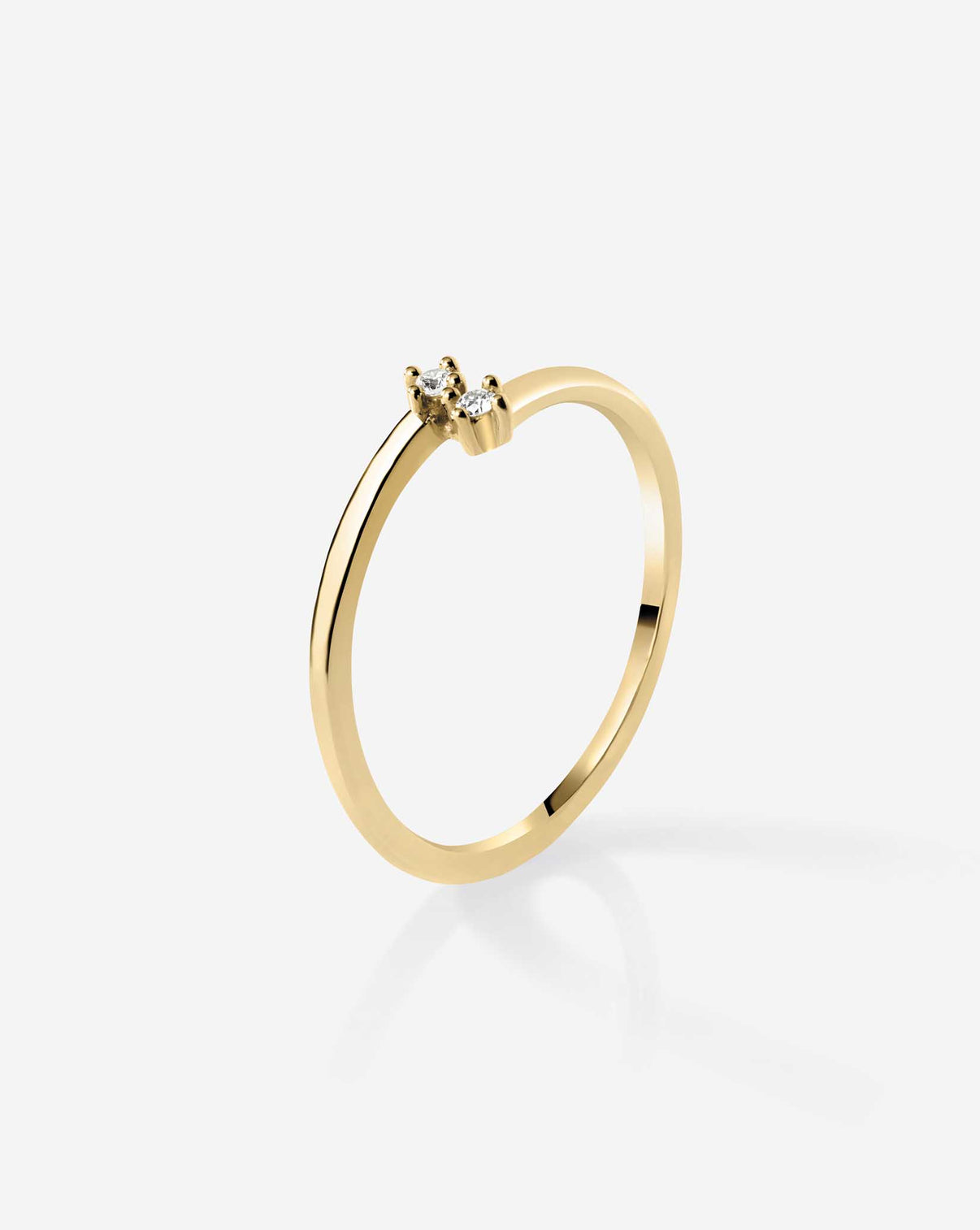 Petite Diamond Wrap Ring in 14k gold, side profile view