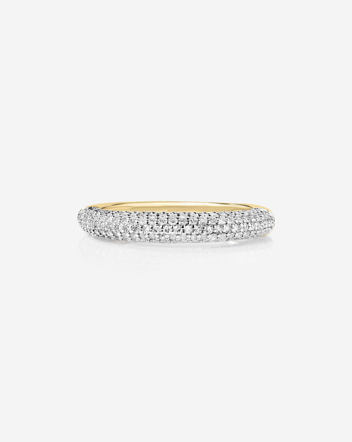 Petite Pavé Diamond Cloud Ring in 14K yellow gold