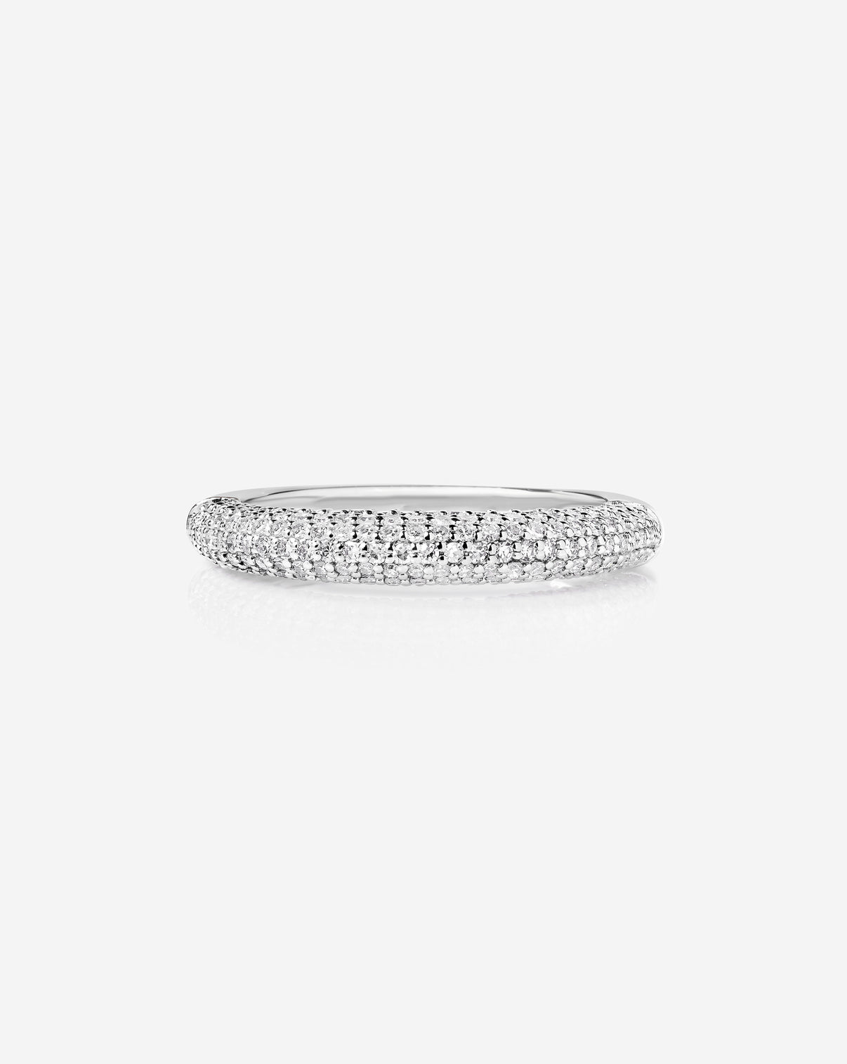 Petite Pavé Diamond Cloud Ring in white gold flat lay