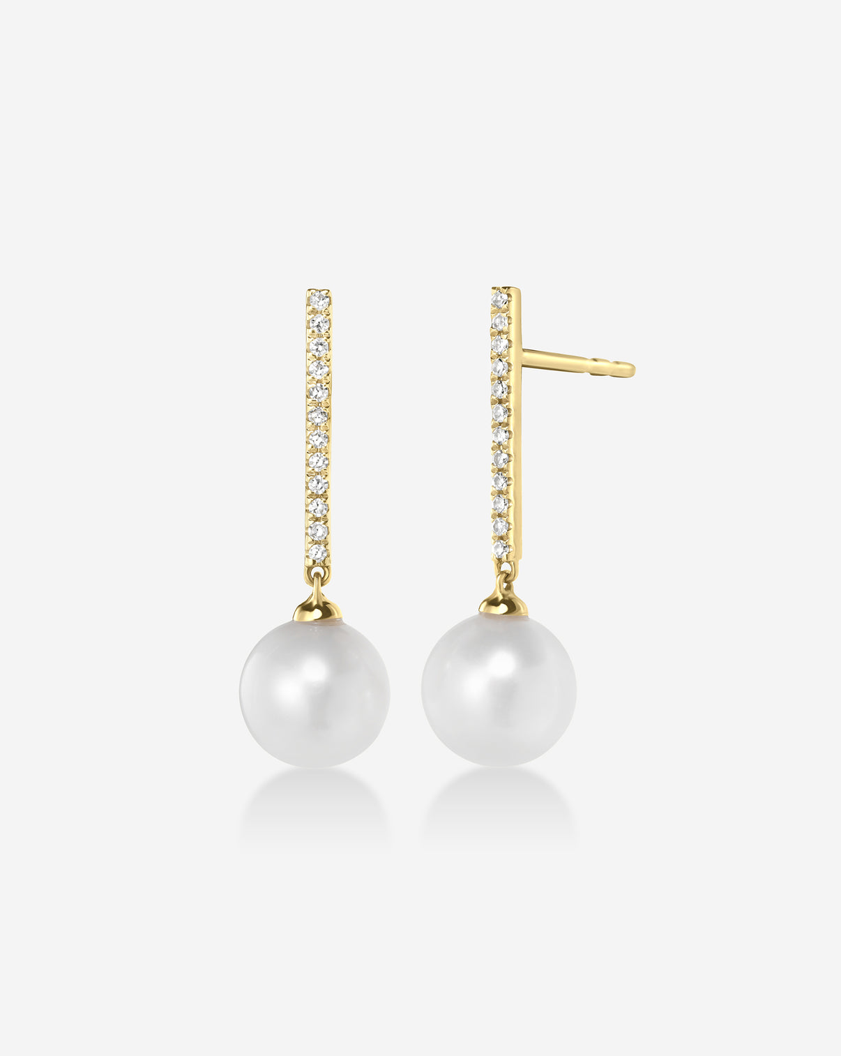 Ring Concierge Earrings 14k Yellow Gold Diamond + Pearl Drop Earrings