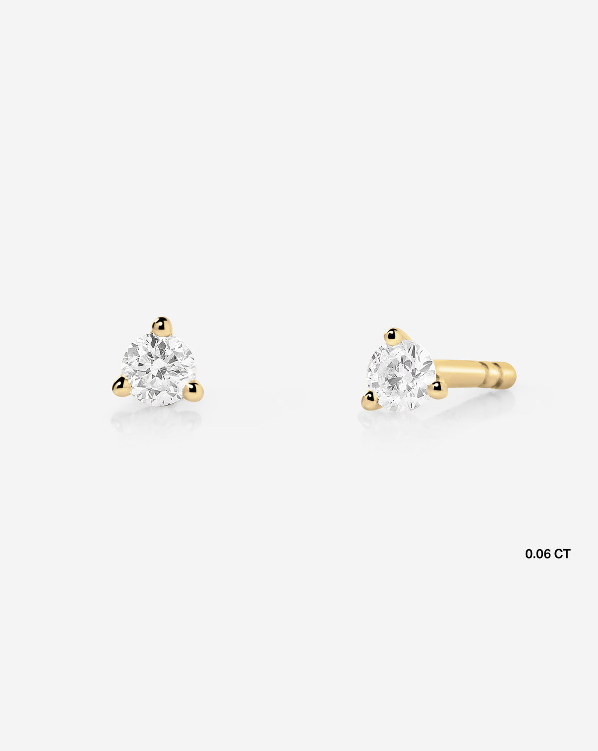 Tiny Diamond Stud Yellow Gold Pair Stud .06 ct