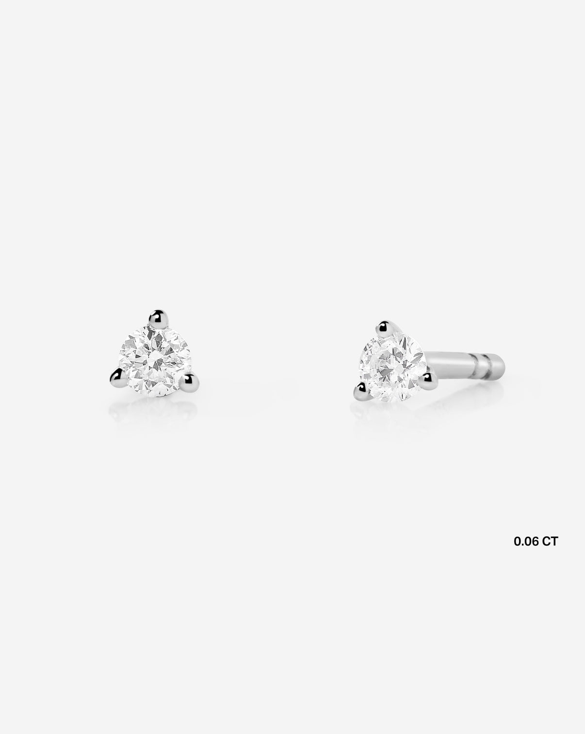 Tiny Diamond Stud White Gold Pair Stud .06 ct