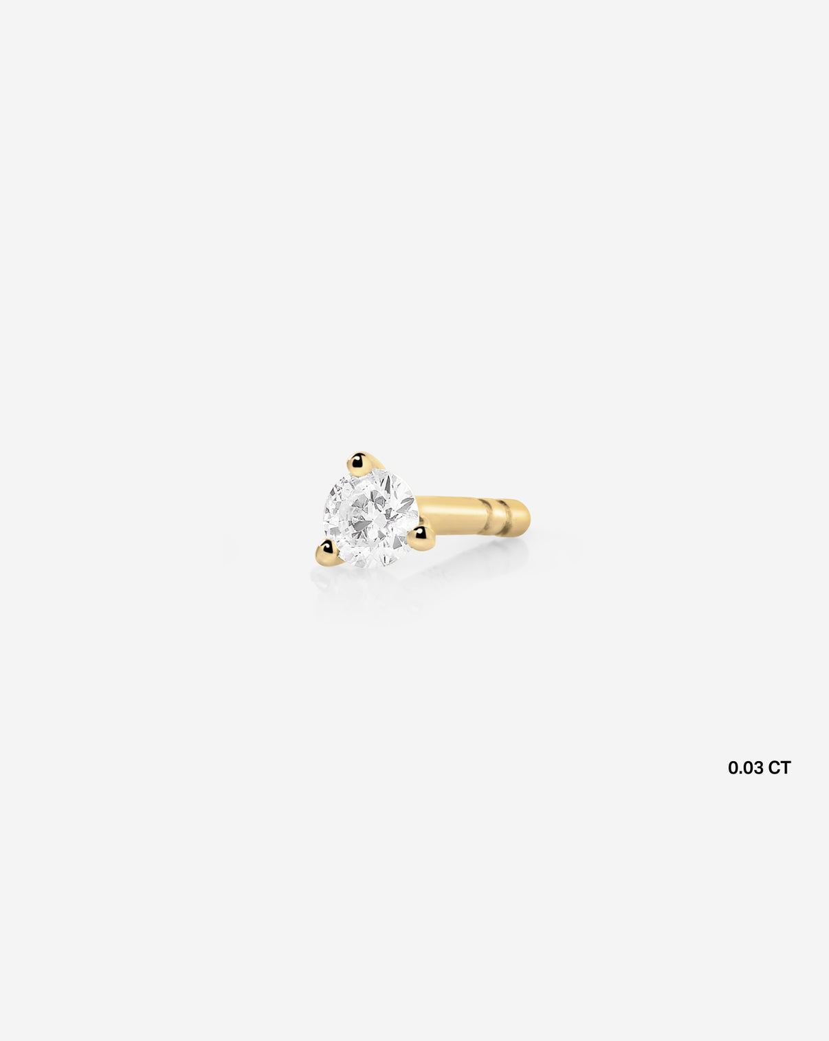 Tiny Diamond Stud Yellow Gold Single Stud .03 ct