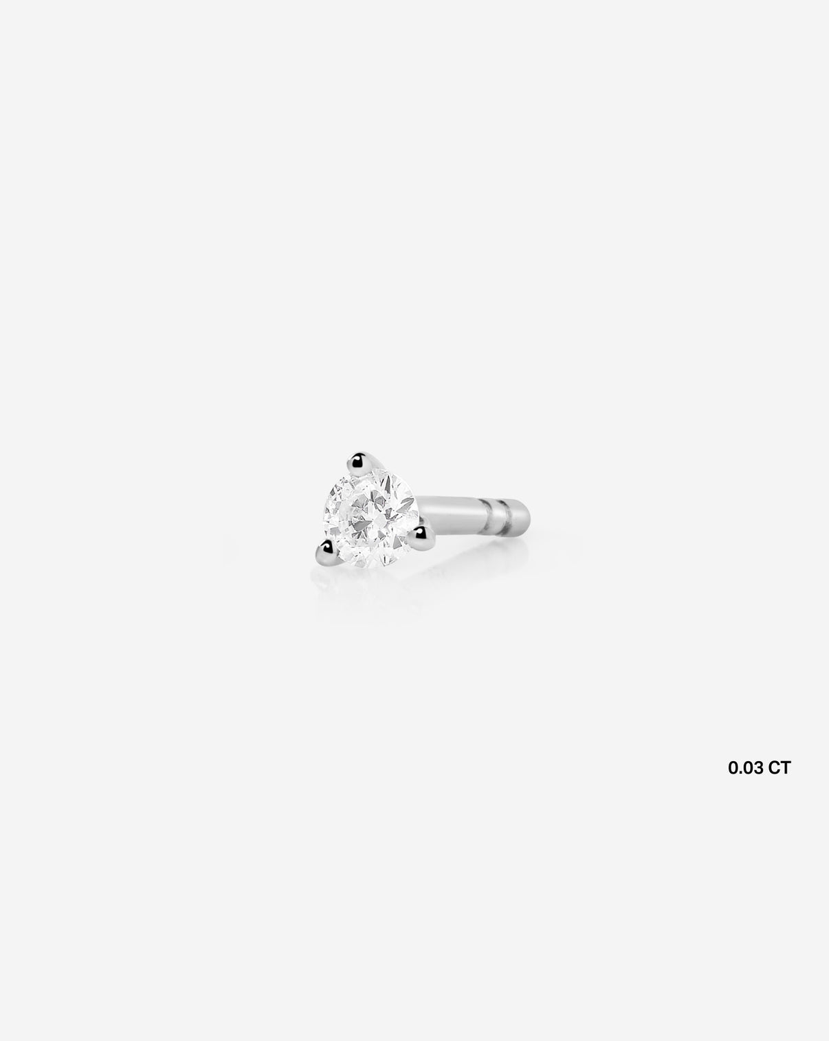Tiny Diamond Stud White Gold Single Stud .03 ct