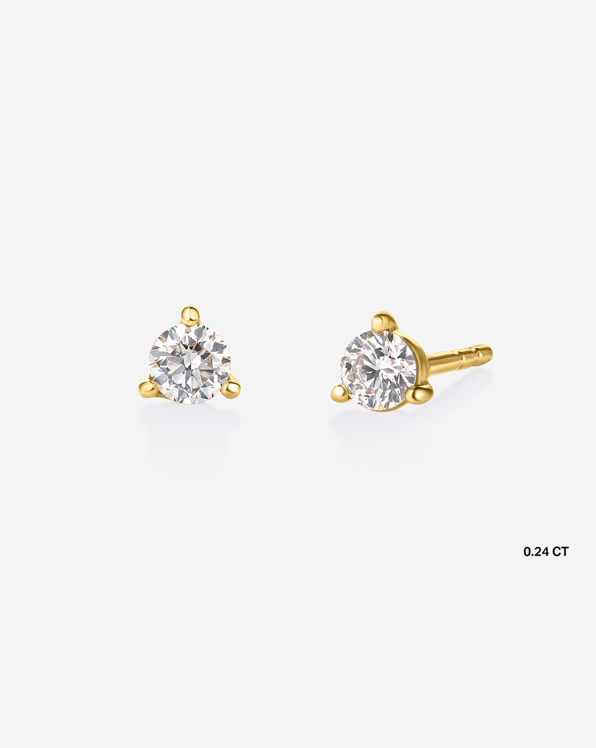 Tiny Diamond Stud Yellow Gold Pair Stud .2 ct