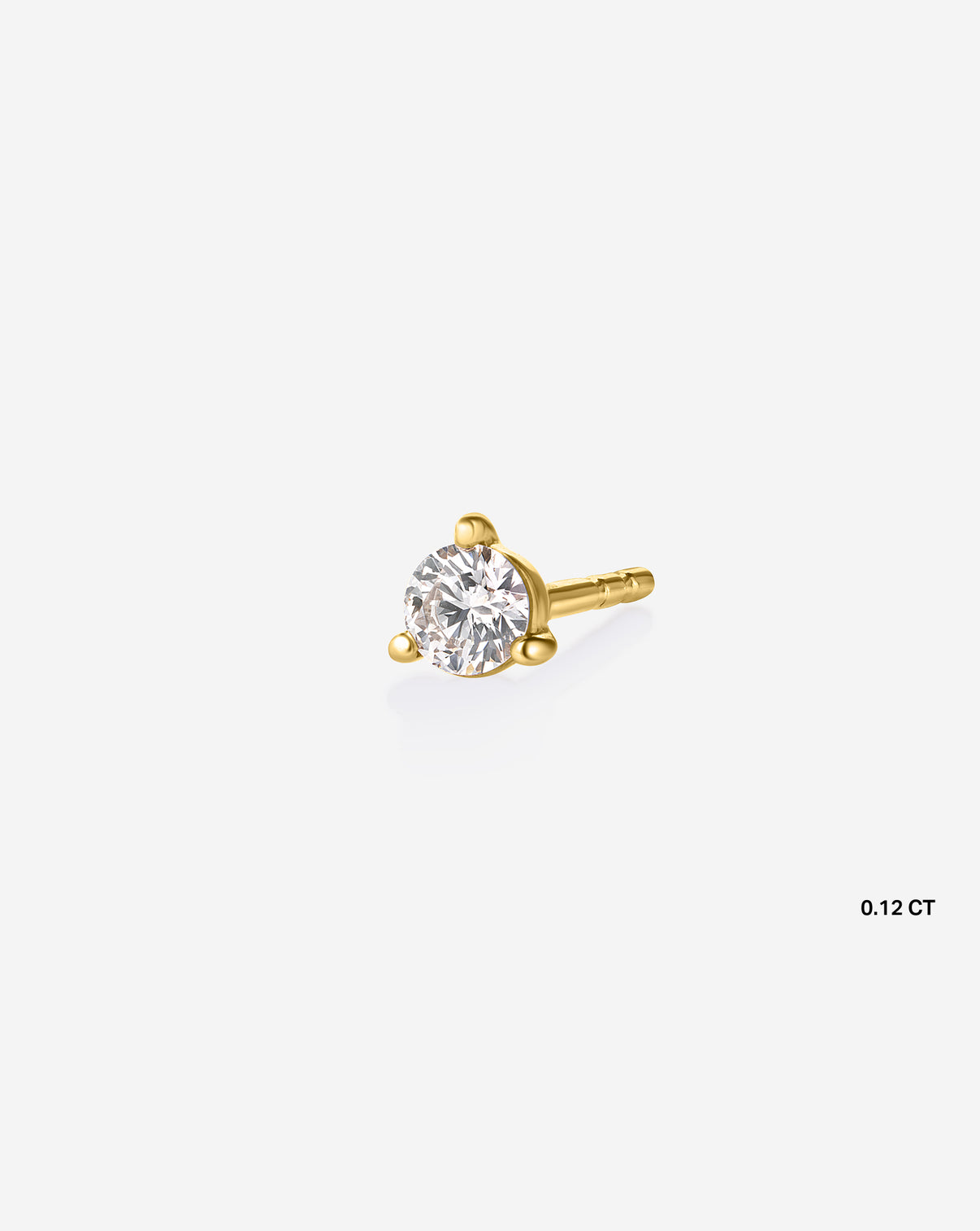 Tiny Diamond Stud Yellow Gold Single Stud .2 ct