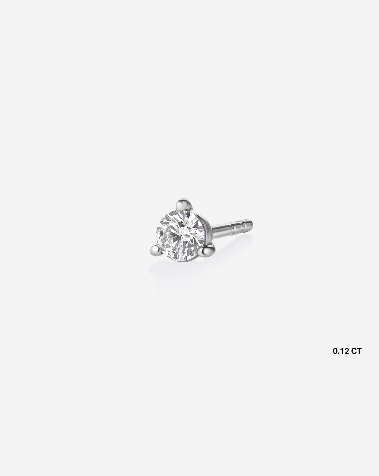 Tiny Diamond Stud White Gold Single Stud .2 ct