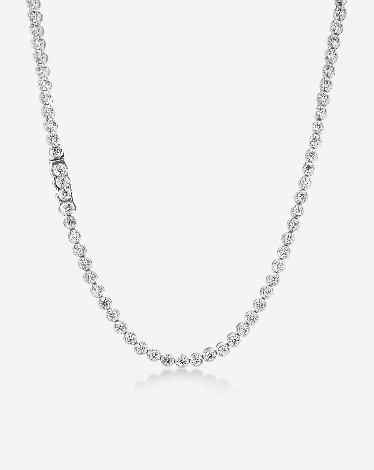 2-in-1 Diamond Tennis Necklace + Bracelet as a necklace in white gold
