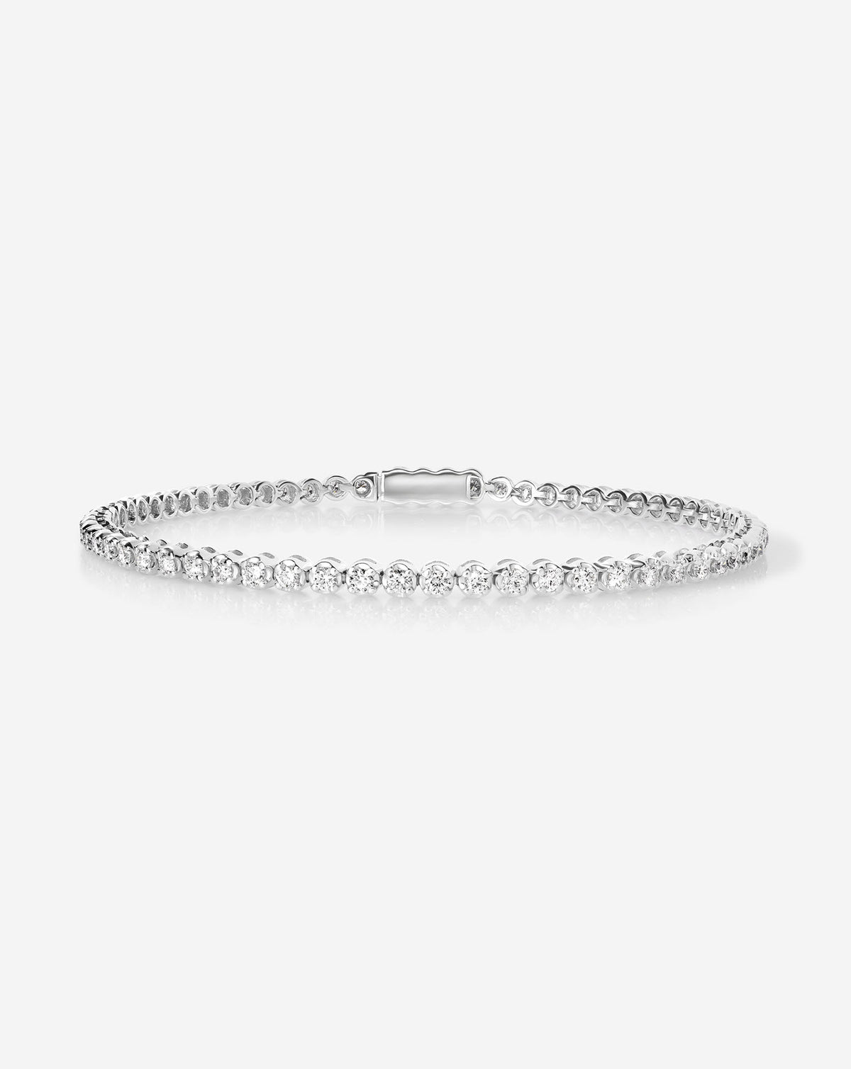 2-in-1 Diamond Tennis Necklace + Bracelet as a bracelet in white gold