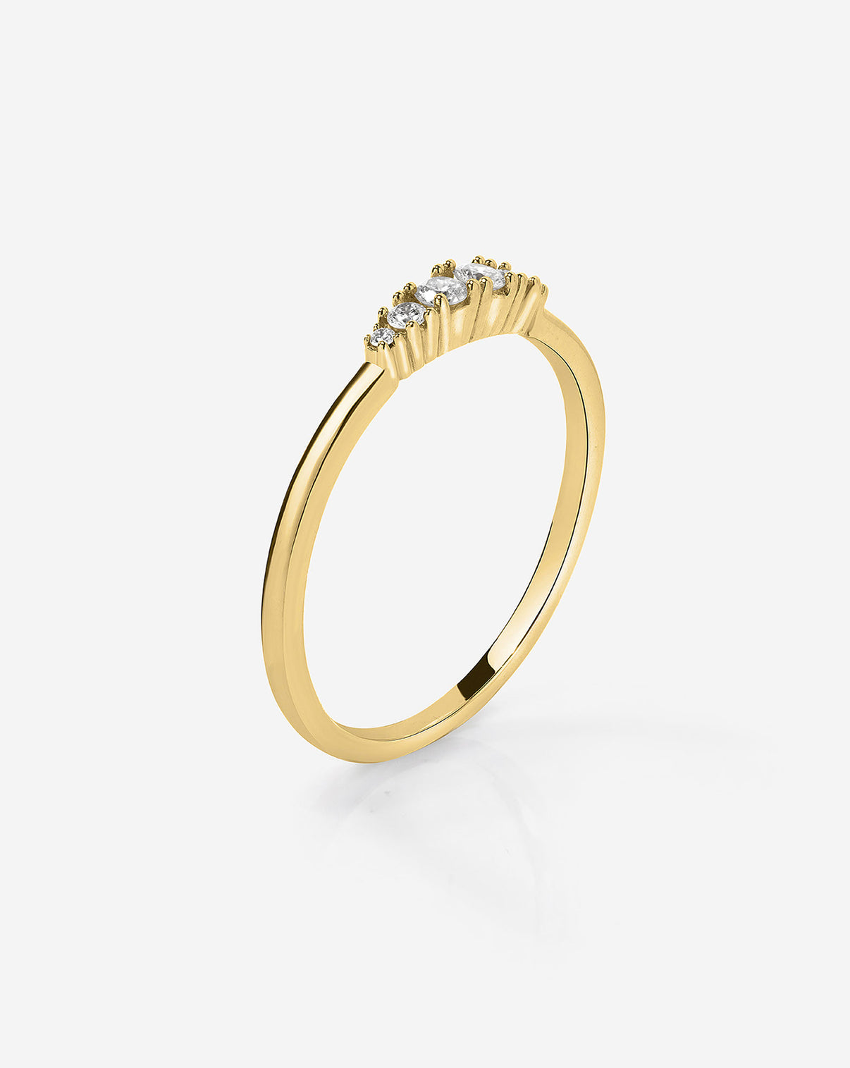 Diamond Cluster Ring in 14K Yellow Gold side view