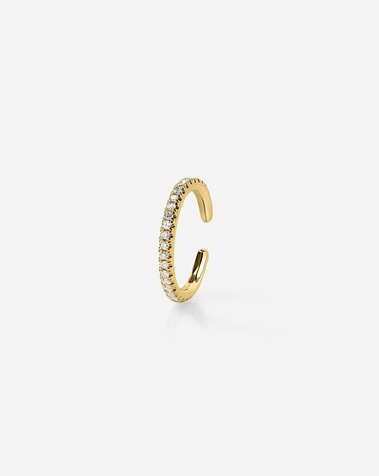 Ring Concierge Earrings 14k Yellow Gold Diamond Ear Cuff standing up