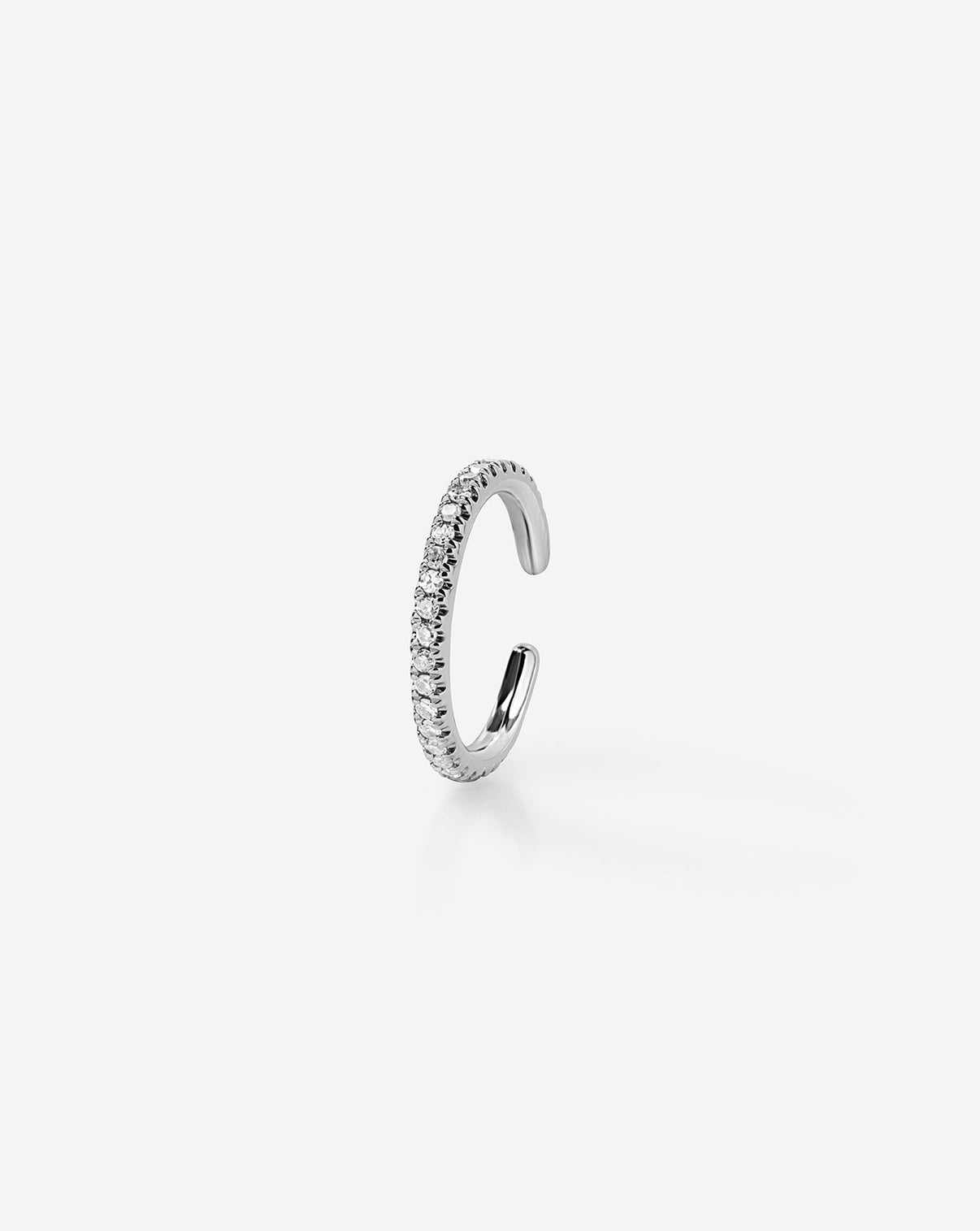 Ring Concierge Earrings 14k White Gold Diamond Ear Cuff standing up