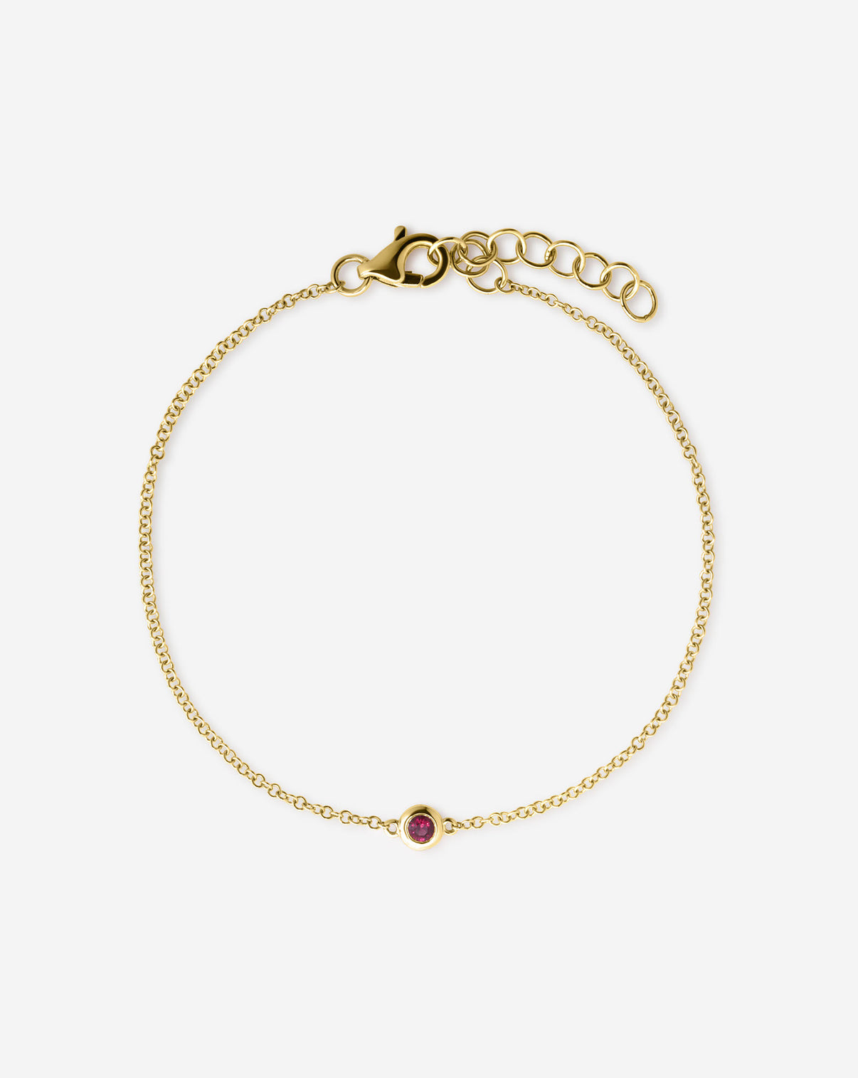 Ring Concierge Bracelets 14k Yellow Gold / Ruby Gemstone Bezel-Set Bracelet - ruby 14k yellow gold
