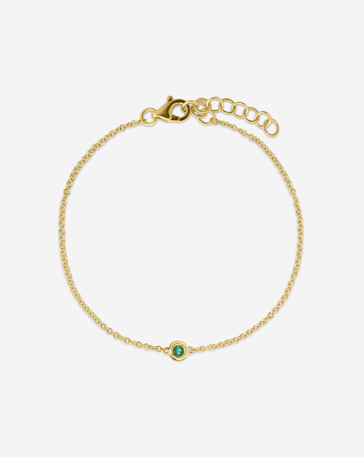 Ring Concierge Bracelets 14k Yellow Gold / Emerald Gemstone Bezel-Set Bracelet - Emerald 14k yellow gold