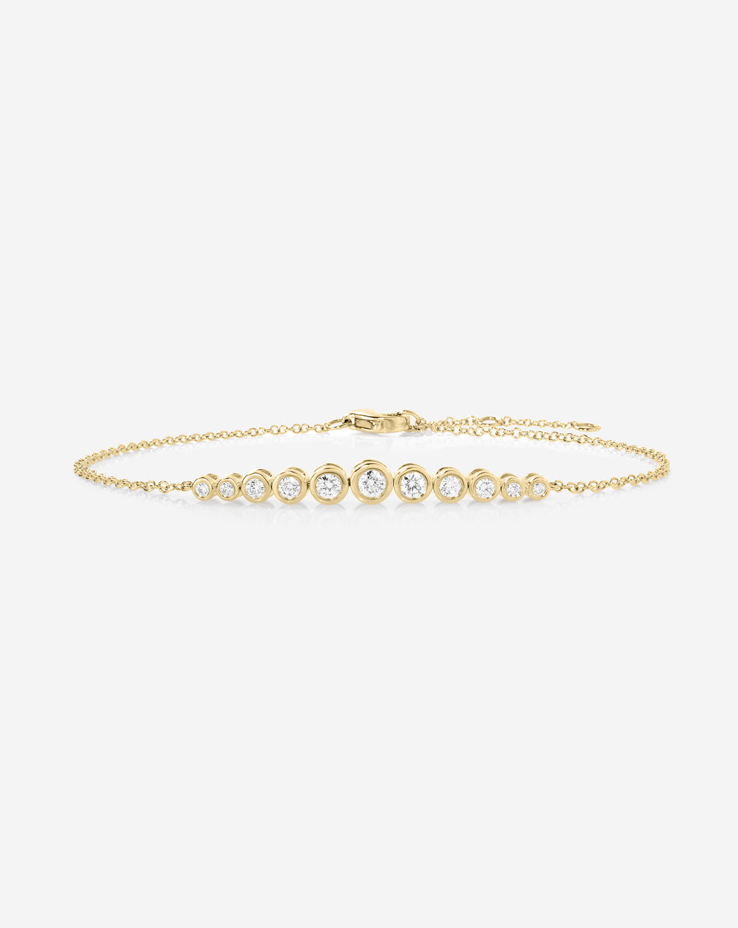 Ring Concierge Bracelets 14k Yellow Gold Graduated Diamond Bezel Soft Chain Bracelet