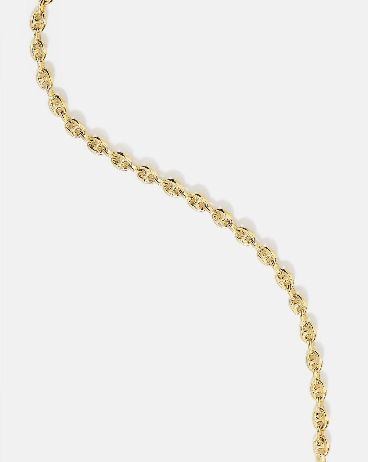 close up detail of gold chain detail of Mariner Link Chain Necklace 