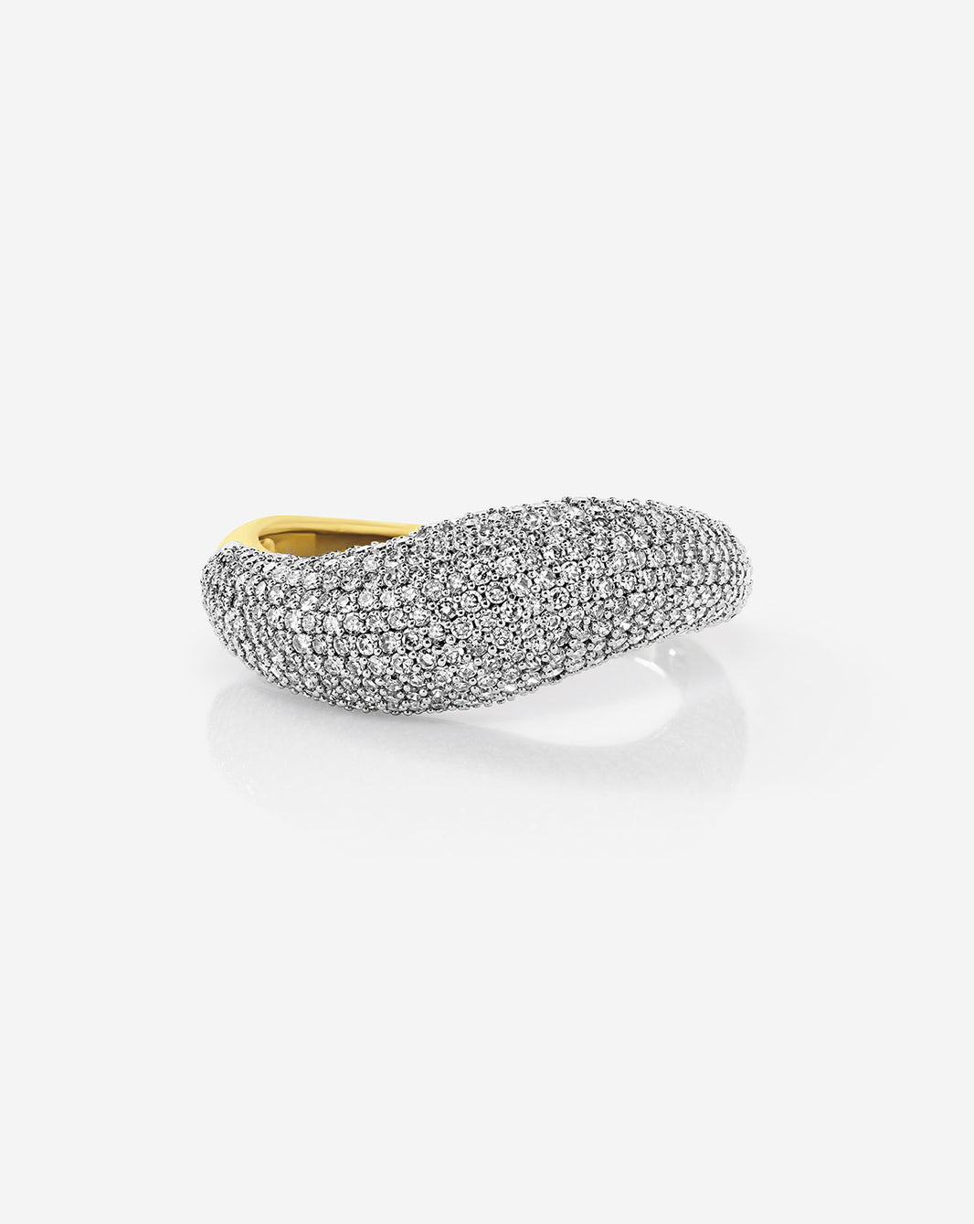 Pave Movement Cloud Ring 14K Yellow Gold - flat image