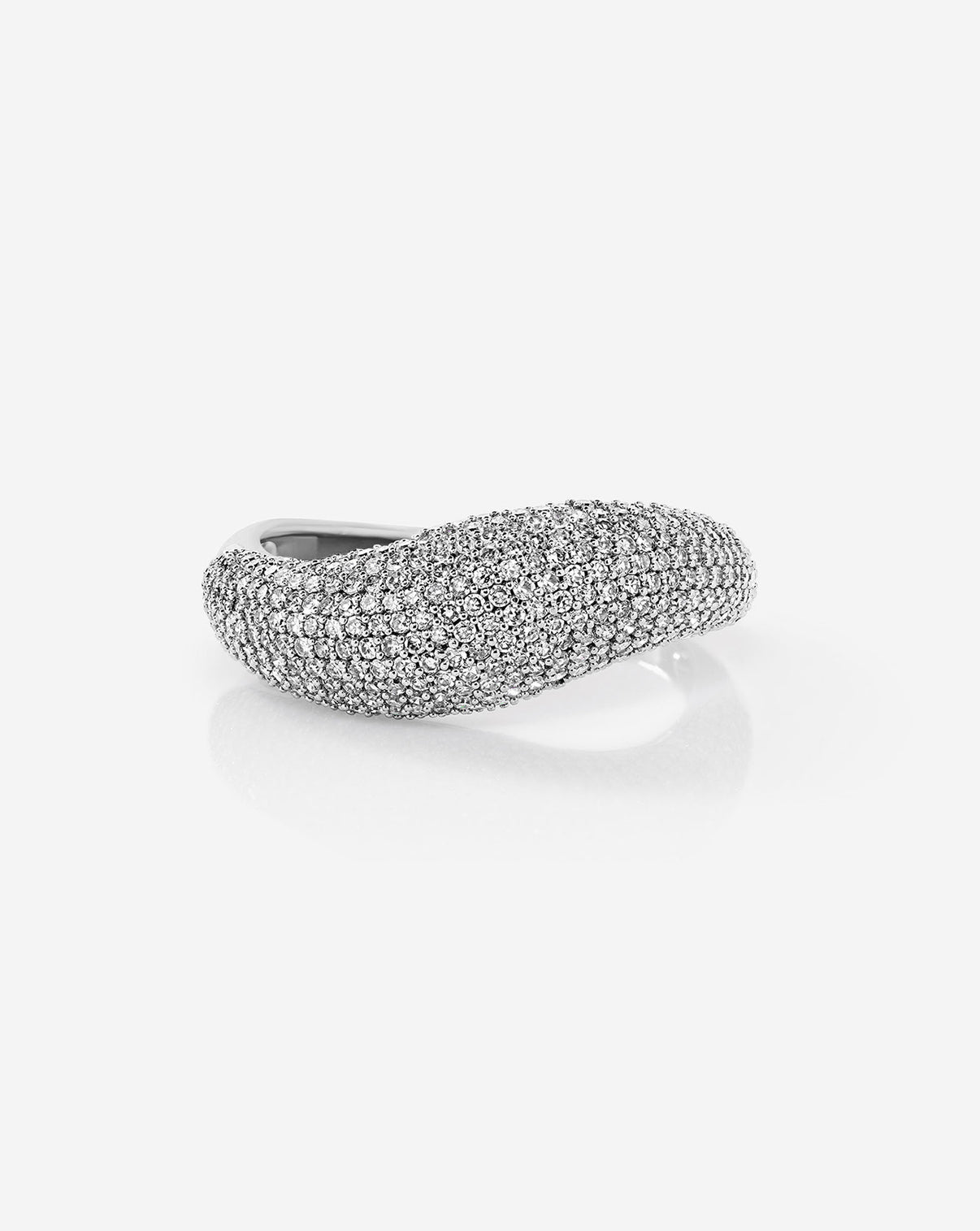 Pave Movement Cloud Ring 14K White Gold - flat image