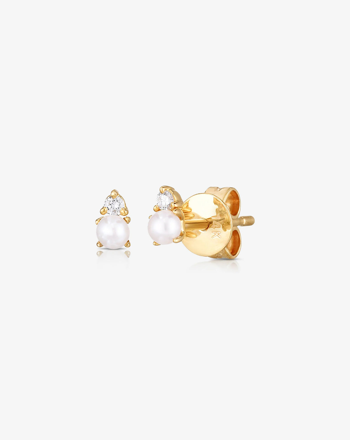 Ring Concierge Earrings 14k Yellow Gold / Pair Pearl Studs