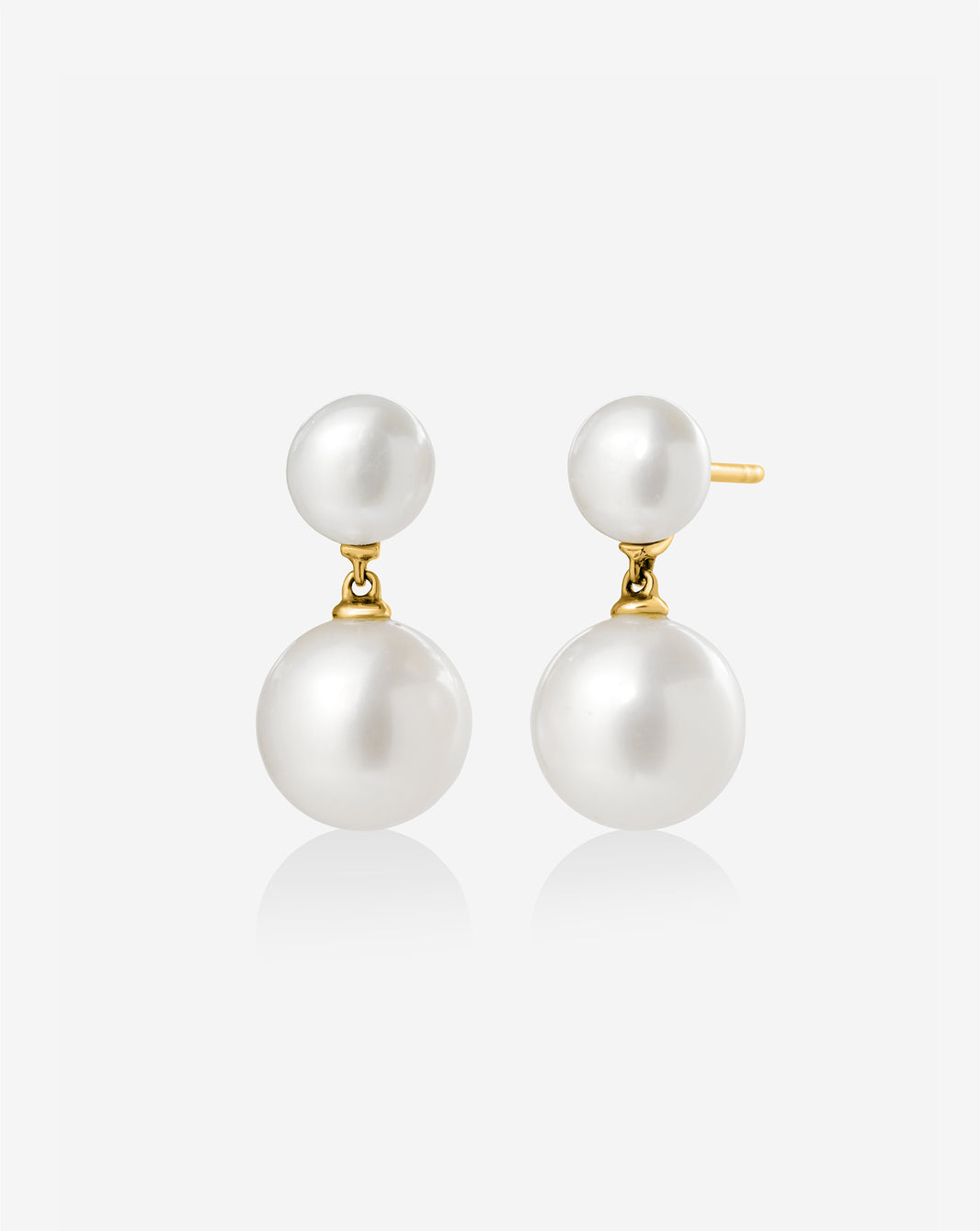 Pearl Duo Dangle Earrings yellow gold product still
