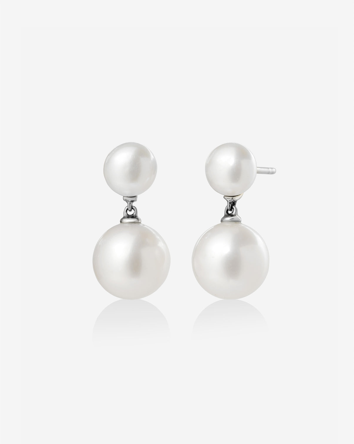 Pearl Duo Dangle Earrings white gold product still