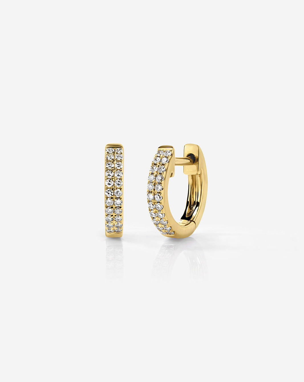 Ring Concierge 14k Yellow Gold Pair of Petite Double Row Huggies